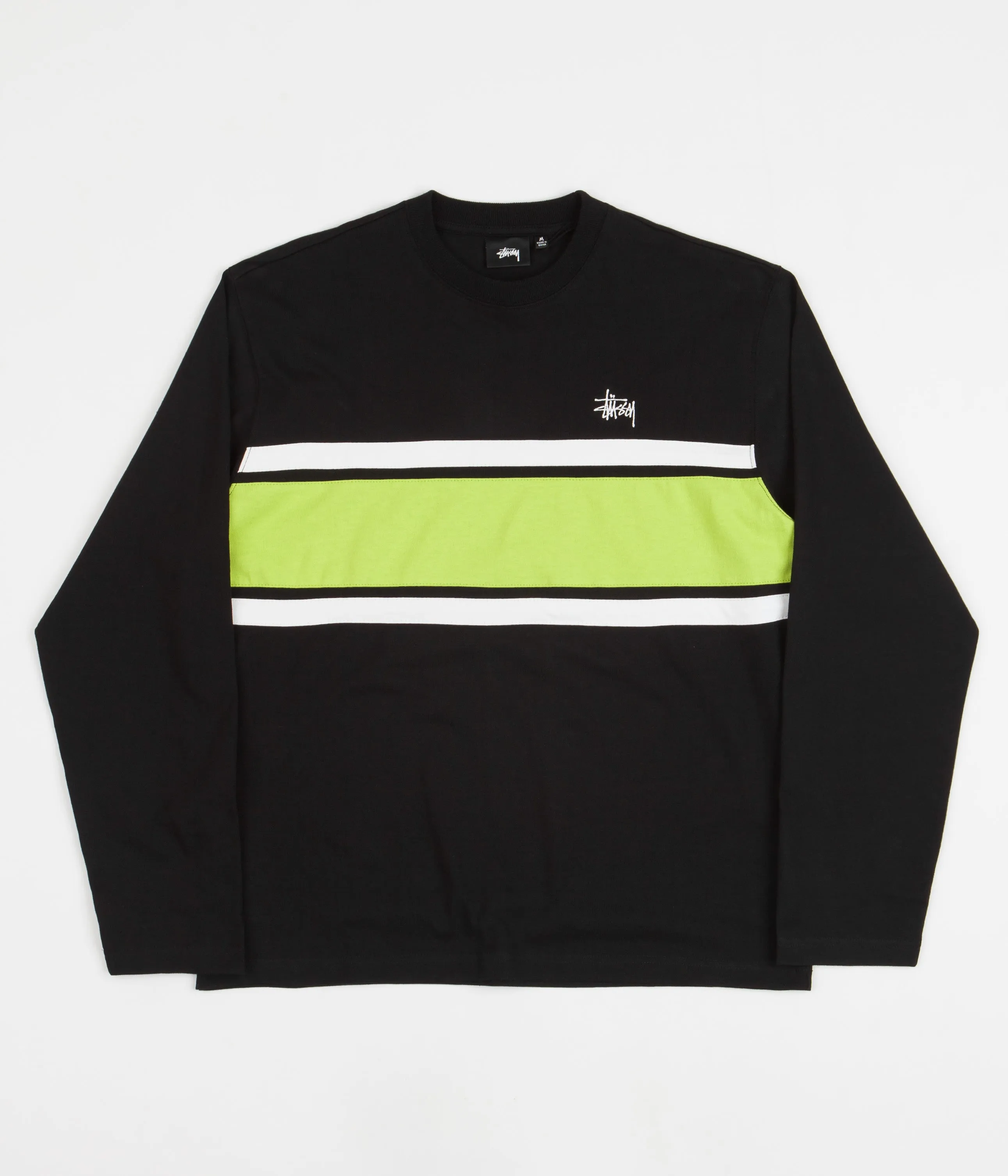 Stussy Color Block Long Sleeve T-Shirt - Black