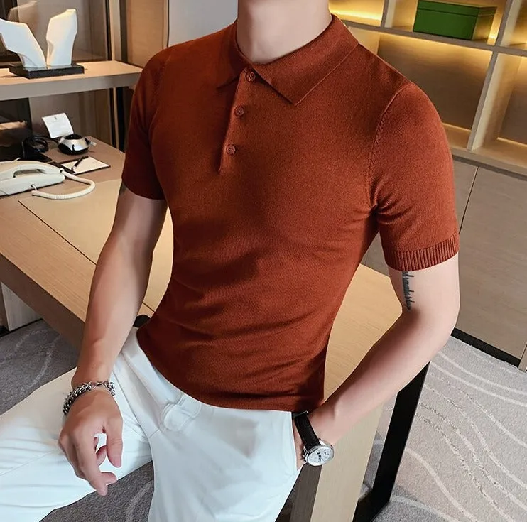 Summer Cotton Short-Sleeve Polo T-Shirt