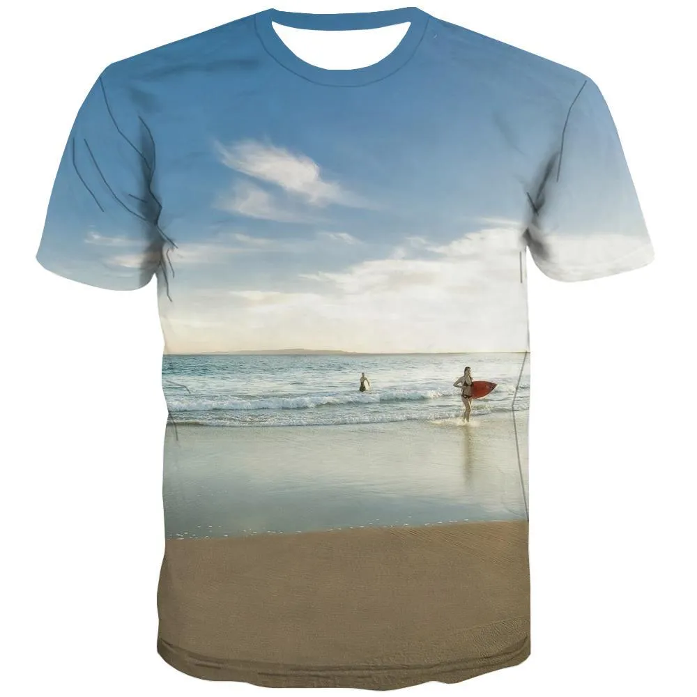 surf T-shirt Men The sea T-shirts Graphic sport T shirts Funny Cool Tshirts Novelty