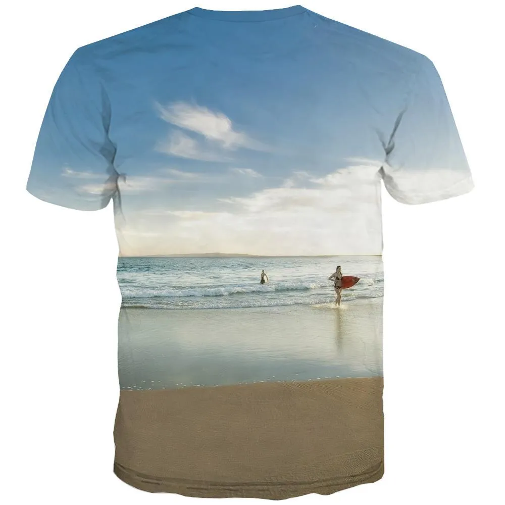 surf T-shirt Men The sea T-shirts Graphic sport T shirts Funny Cool Tshirts Novelty