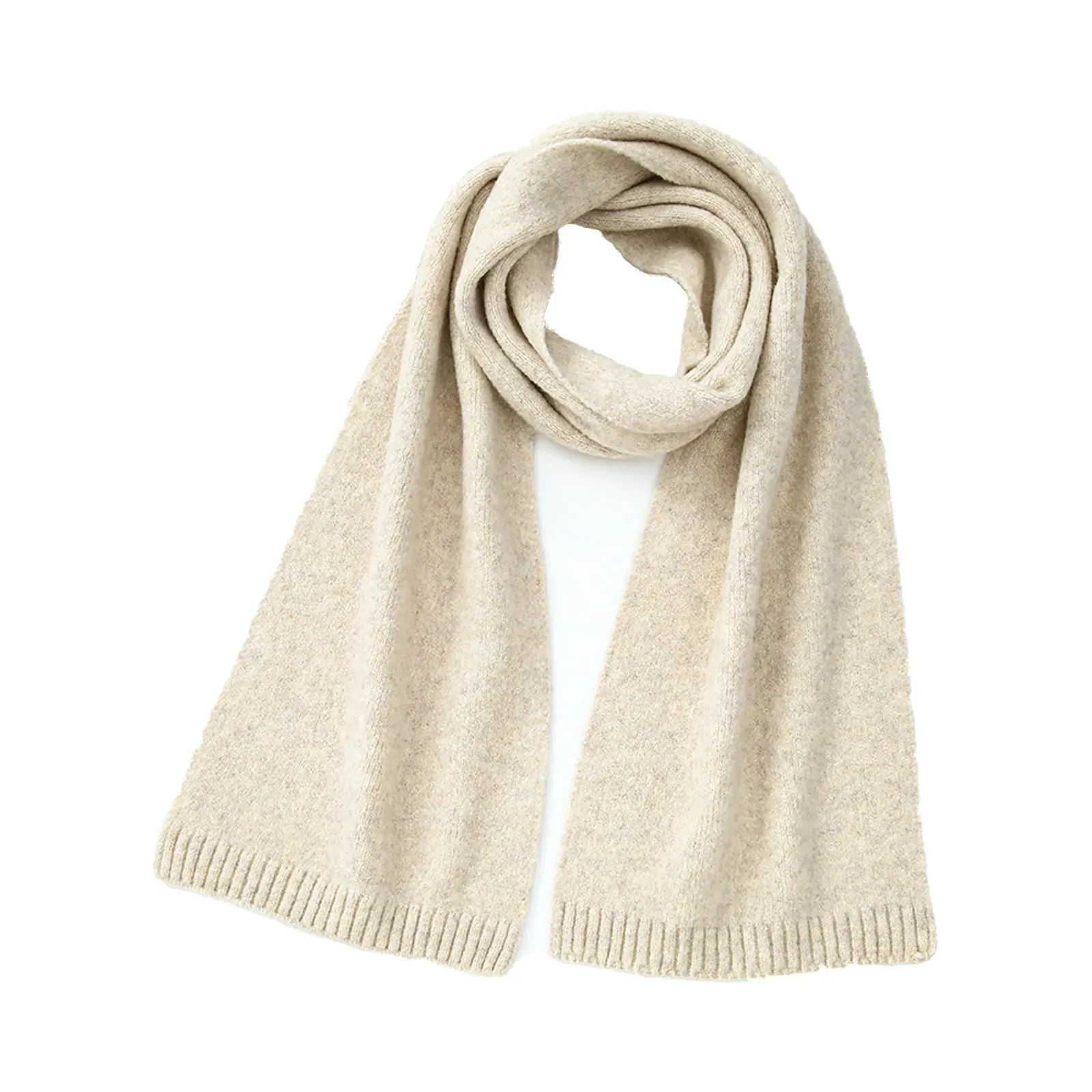 Temperament Wool Blend Solid Knitted Minimalist Imitation Cashmere Scarf