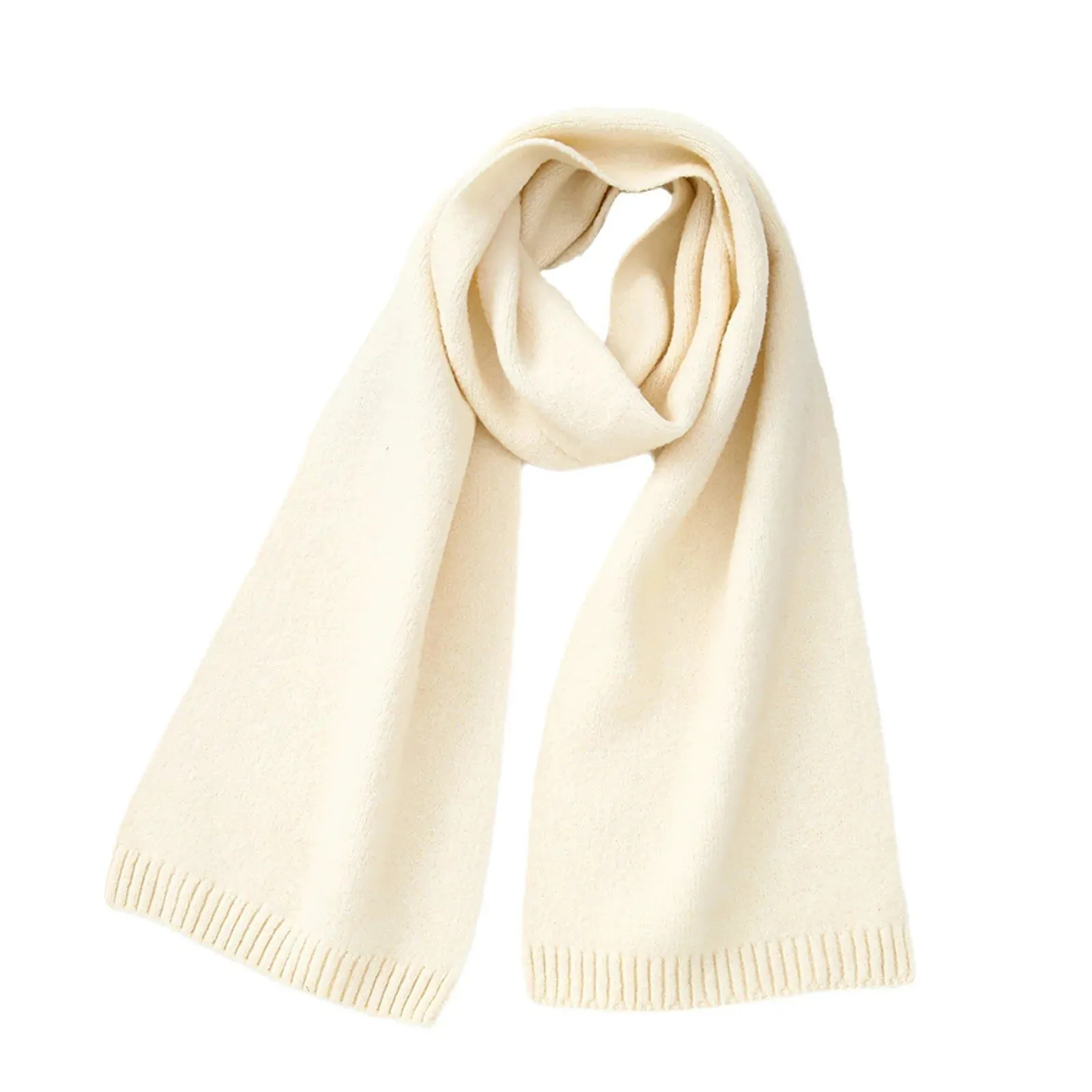 Temperament Wool Blend Solid Knitted Minimalist Imitation Cashmere Scarf