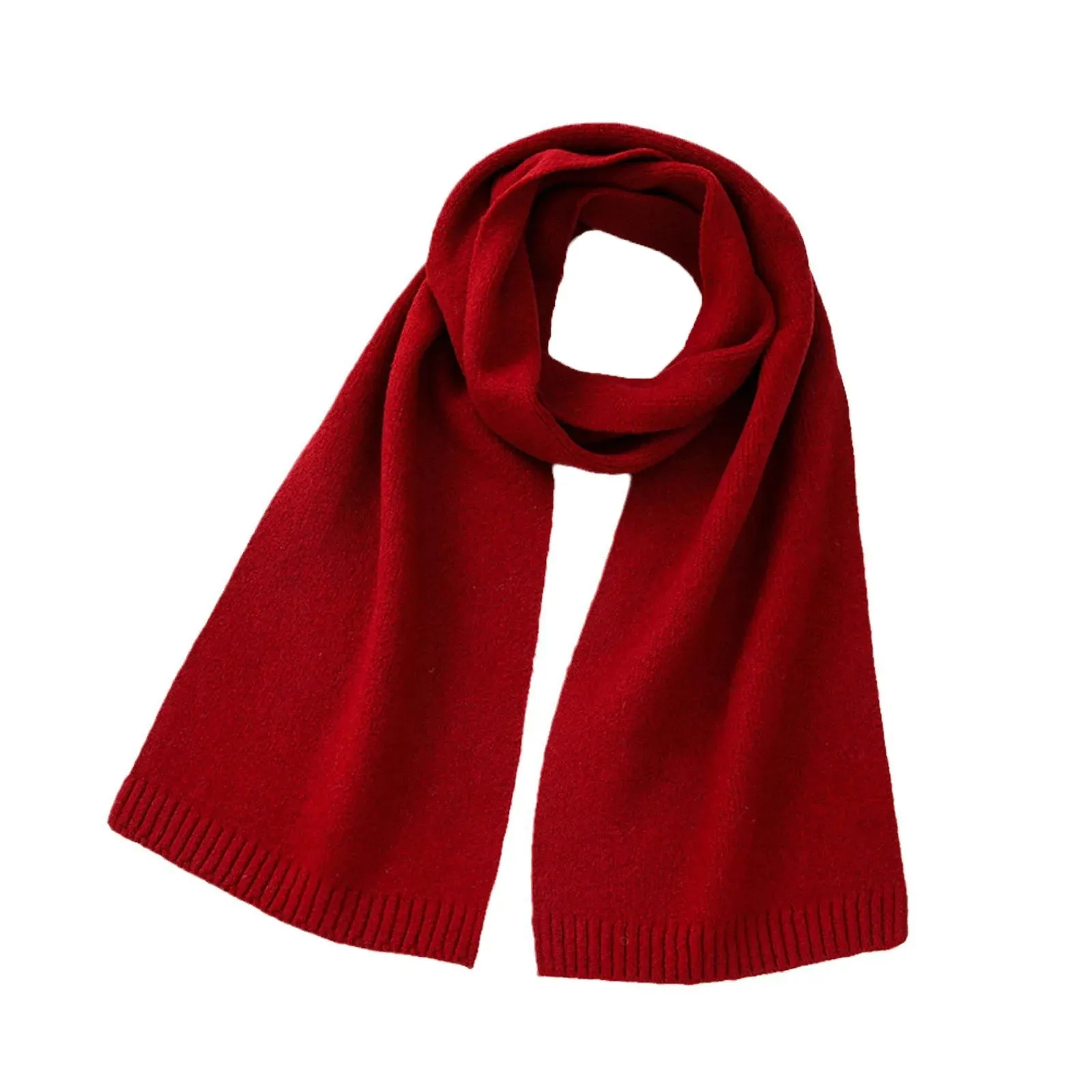 Temperament Wool Blend Solid Knitted Minimalist Imitation Cashmere Scarf