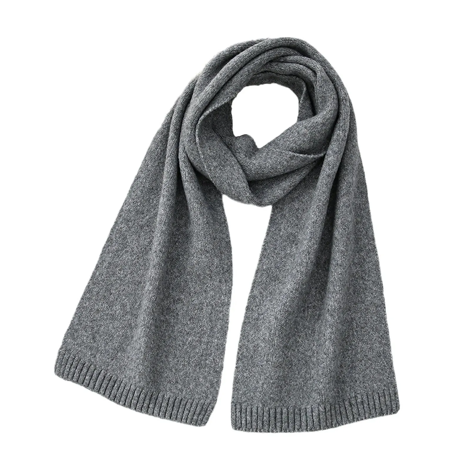 Temperament Wool Blend Solid Knitted Minimalist Imitation Cashmere Scarf