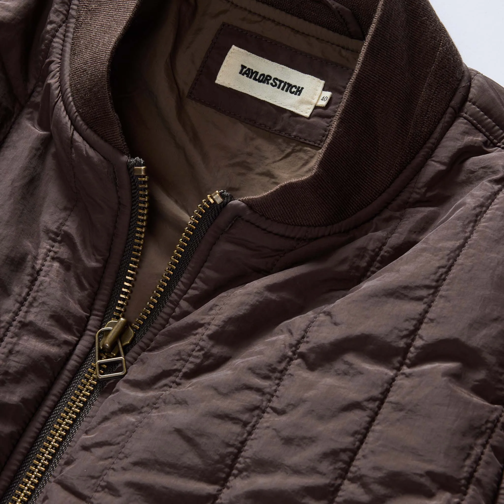 The Able Jacket in Soil Quilted Nylon