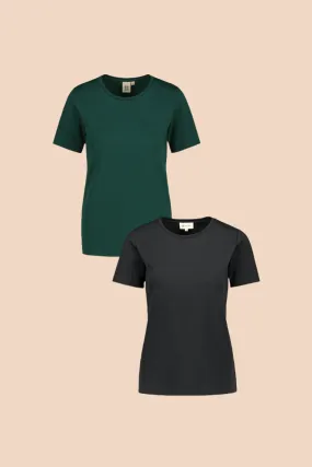 The T-Shirt tuplapakkaus - Black & Dark Green