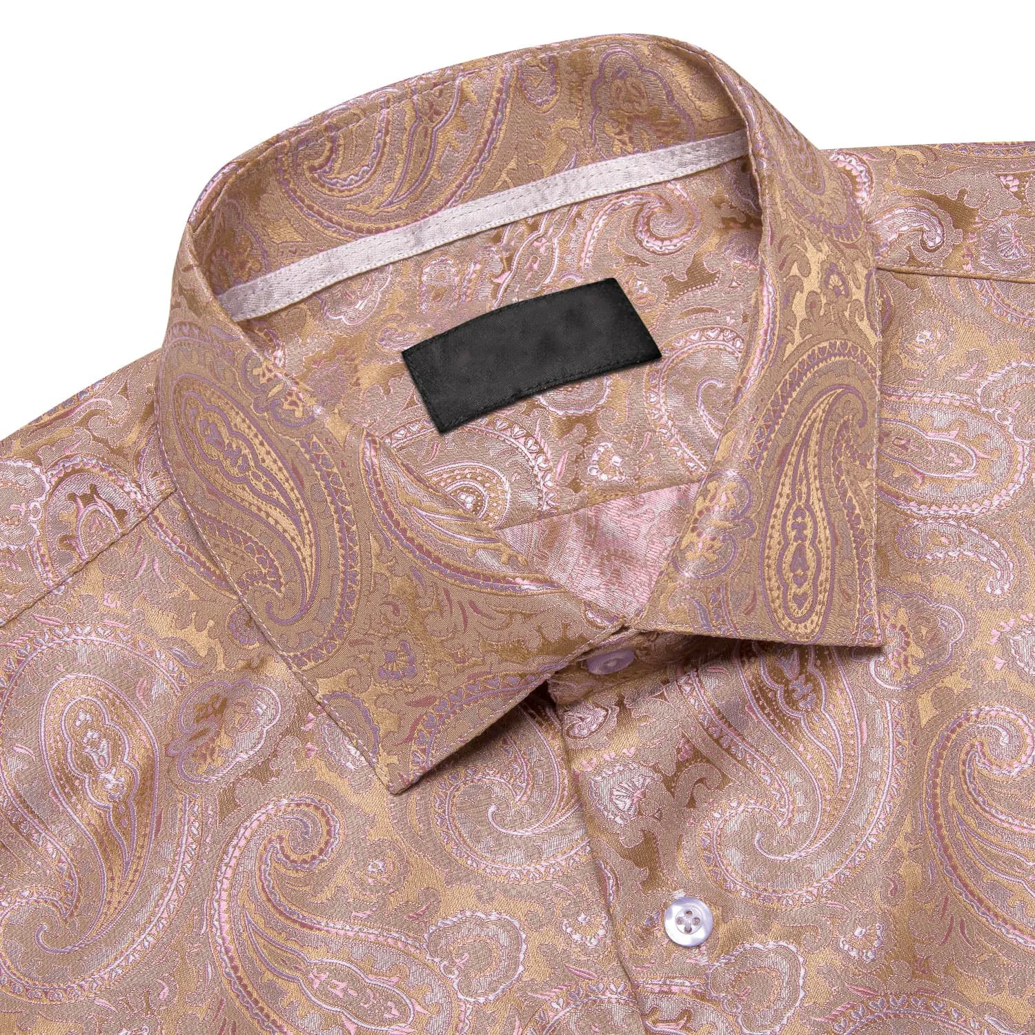 Ties2you Mens Shirt Lemonade Pink Paisley Silk Dress Long Sleeve Shirt