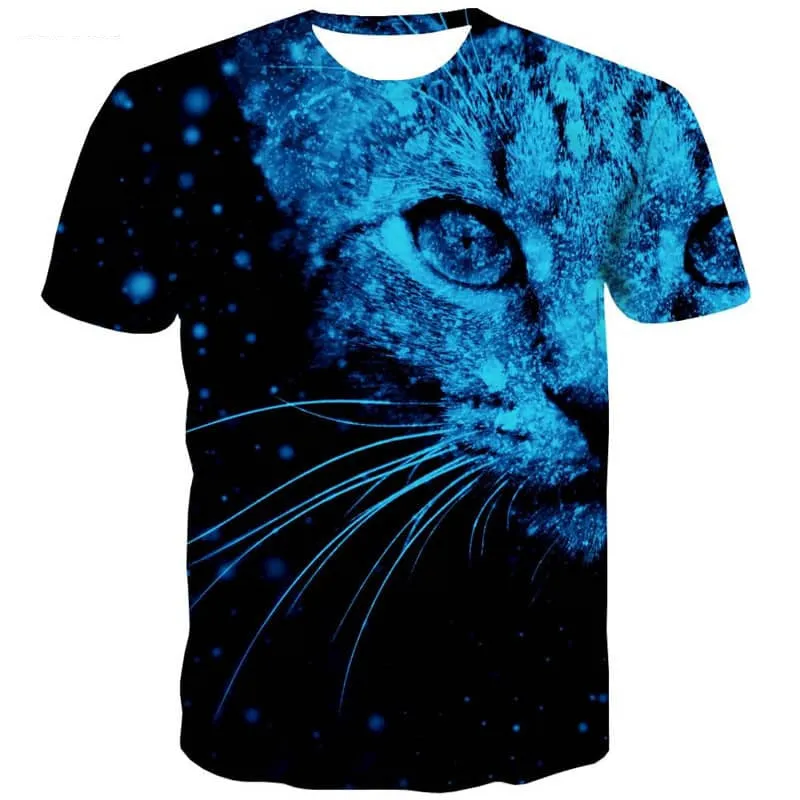 tshirt kitten tee shirt cat men pet art costume Casual