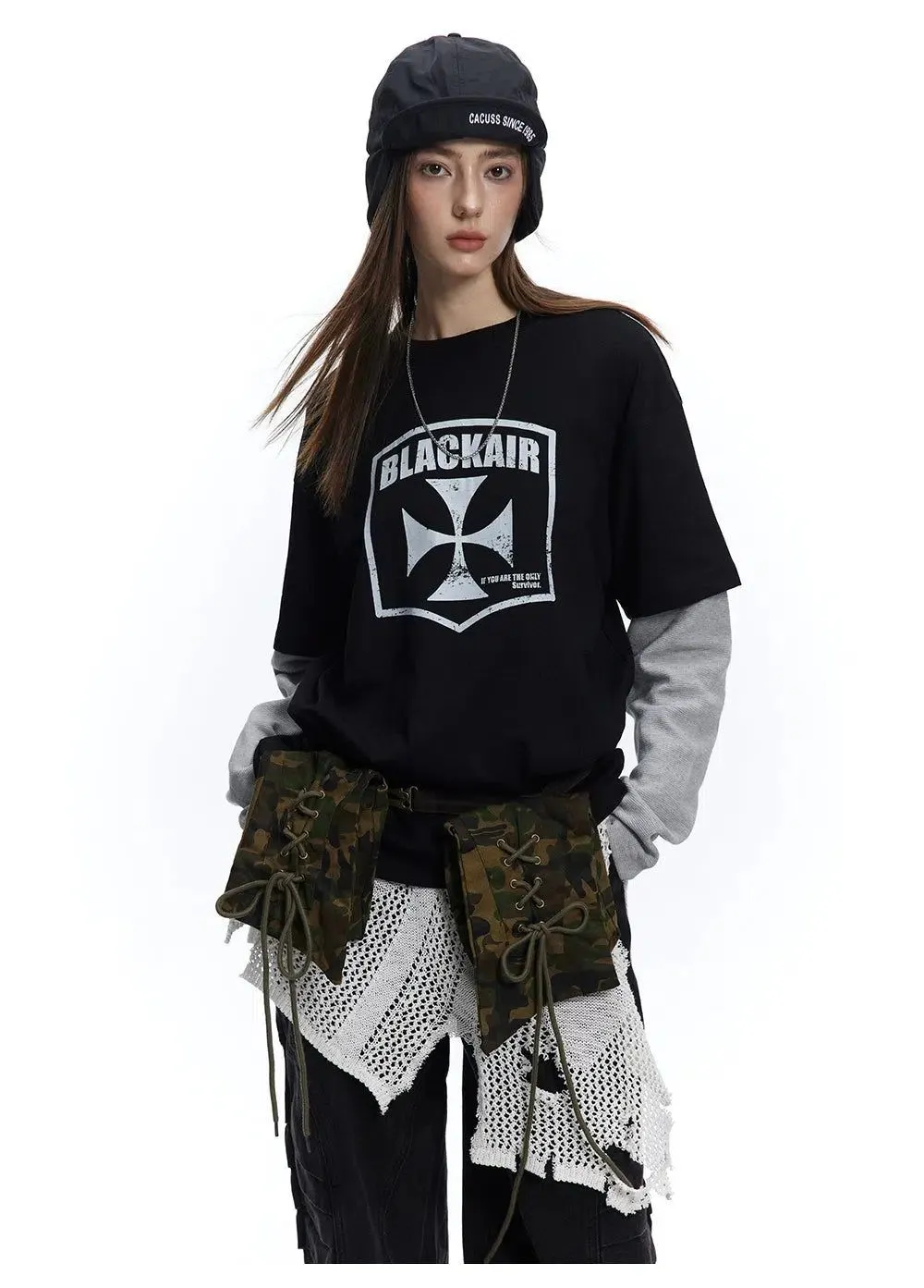 Two-Piece Logo Graphic Long Sleeve T-Shirt