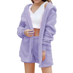 valentine pajamas Womens Pajamas Three Piece Vest Shorts Jacket Plush Pajamas Three Piece Sets S X4235956