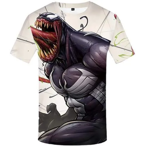 Venom T-shirt Men Skull Tshirt Printed War Tshirts Cool Muscle Tshirts Novelty Short Sleeve Fashion Mens Tops Style Big Size