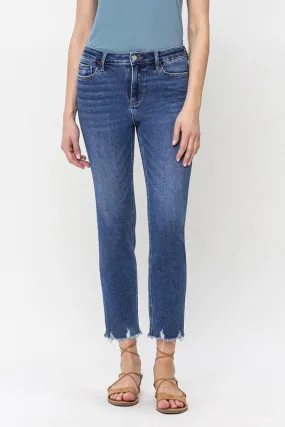 VERVET BY FLYING MONKEY JEANNE HIGH RISE CROP SLIM STRAIGHT JEANS