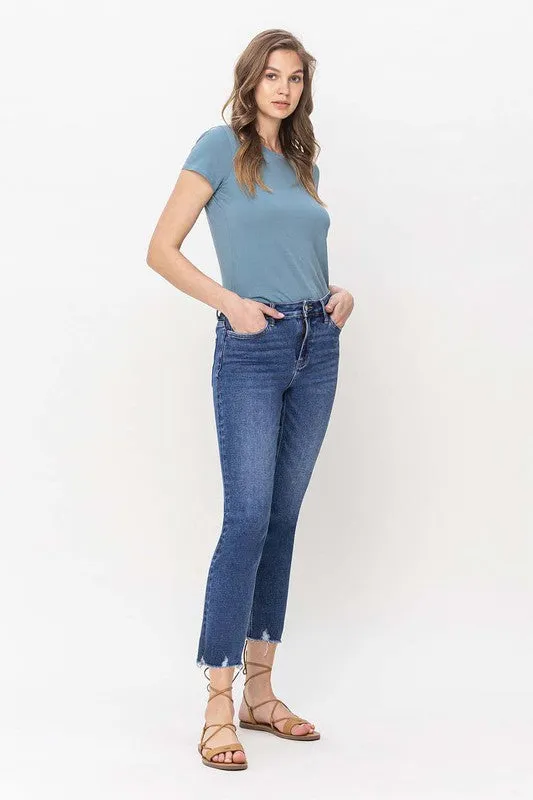 VERVET BY FLYING MONKEY JEANNE HIGH RISE CROP SLIM STRAIGHT JEANS