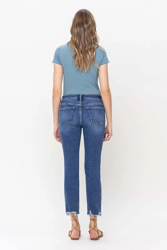 VERVET BY FLYING MONKEY JEANNE HIGH RISE CROP SLIM STRAIGHT JEANS