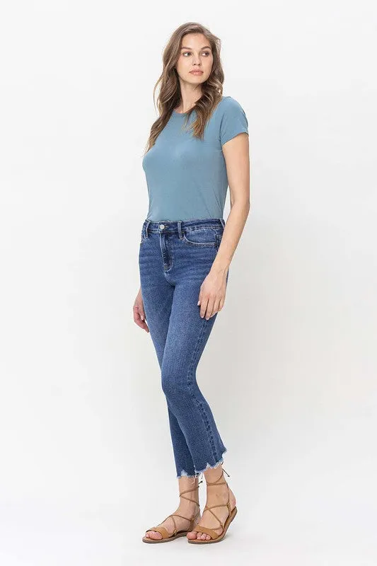 VERVET BY FLYING MONKEY JEANNE HIGH RISE CROP SLIM STRAIGHT JEANS