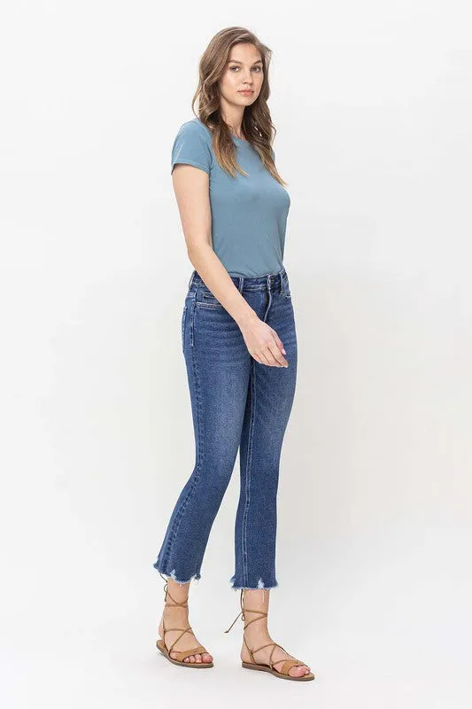 VERVET BY FLYING MONKEY JEANNE HIGH RISE CROP SLIM STRAIGHT JEANS