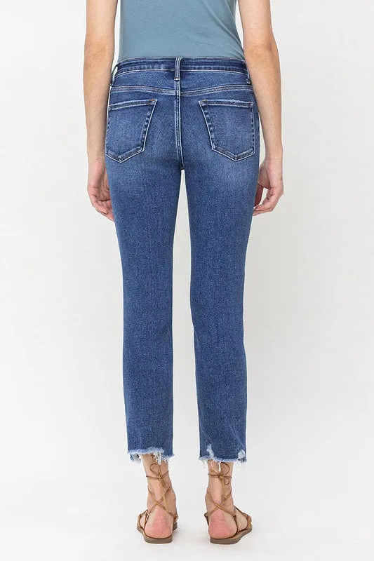 VERVET BY FLYING MONKEY JEANNE HIGH RISE CROP SLIM STRAIGHT JEANS