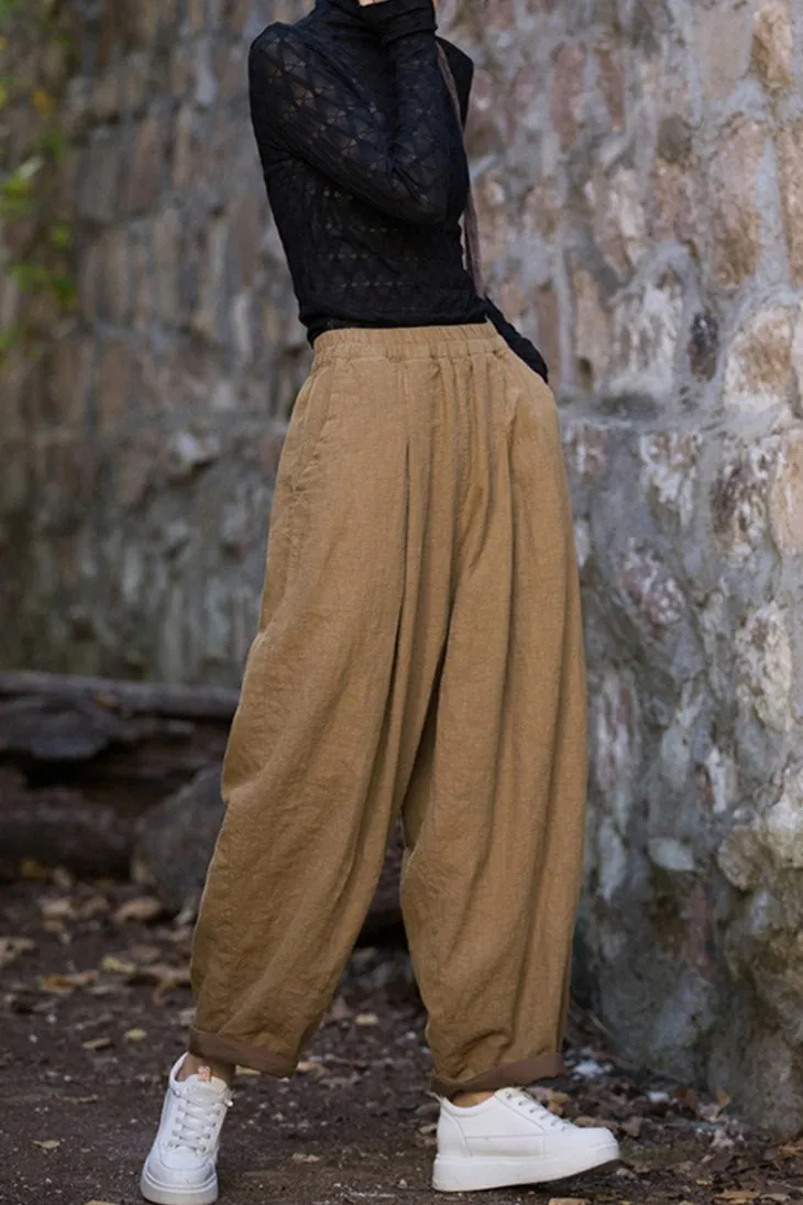 Victoria Cotton Linen Women High Waist Pants