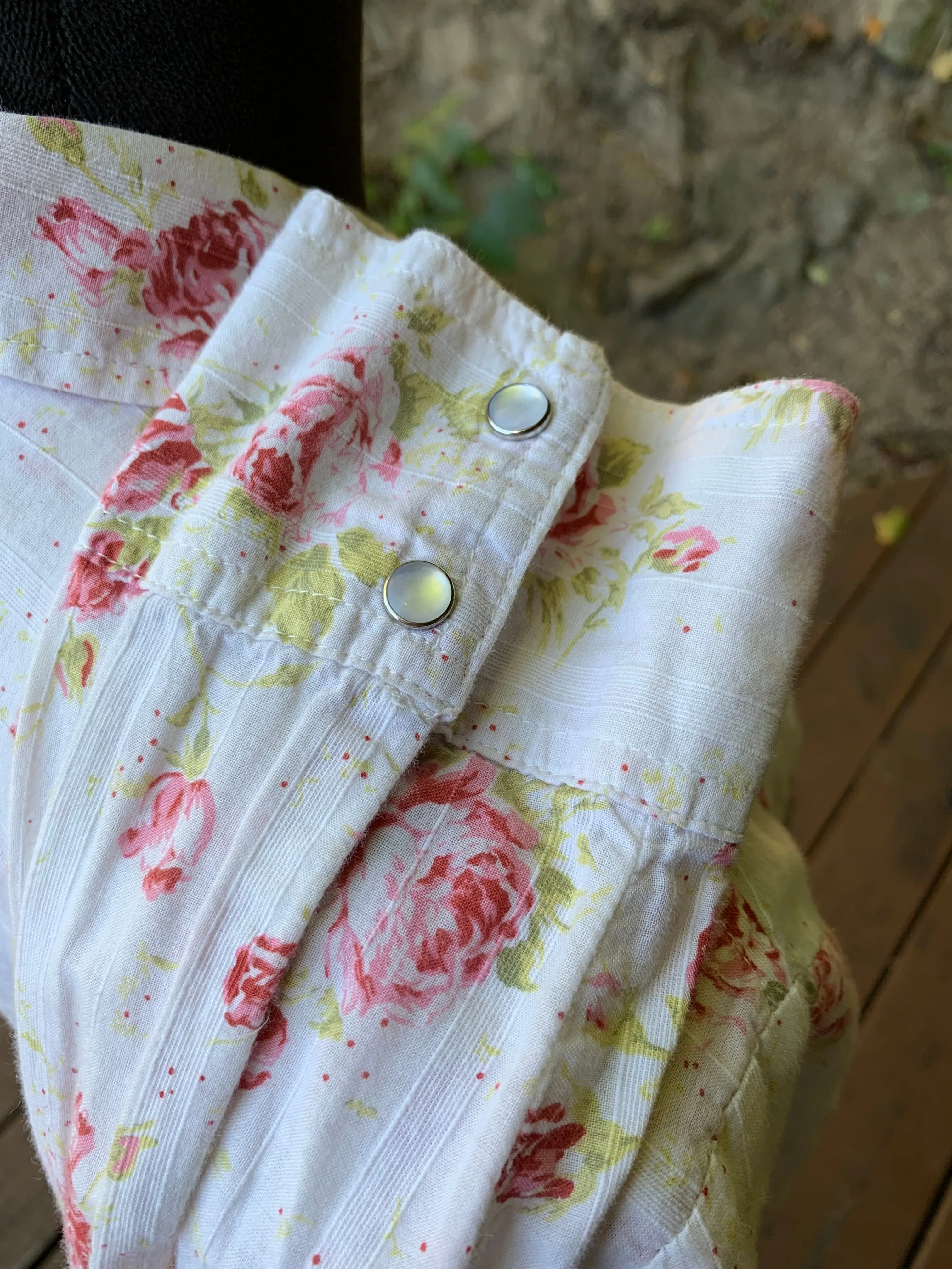 Vintage Floral Western Shirt with Pearl Snaps