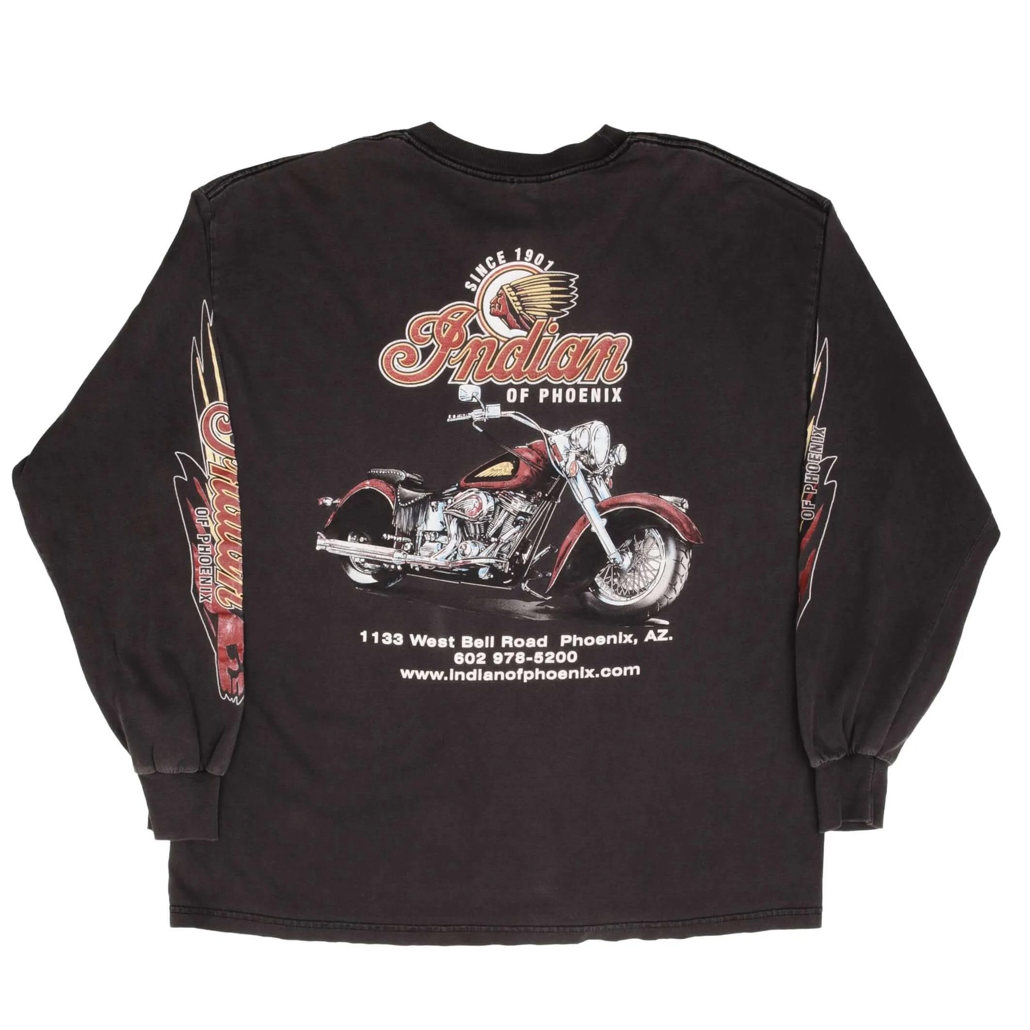 VINTAGE INDIAN MOTOCYCLE OF PHOENIX LONG SLEEVE TEE SHIRT 2000S SIZE XL