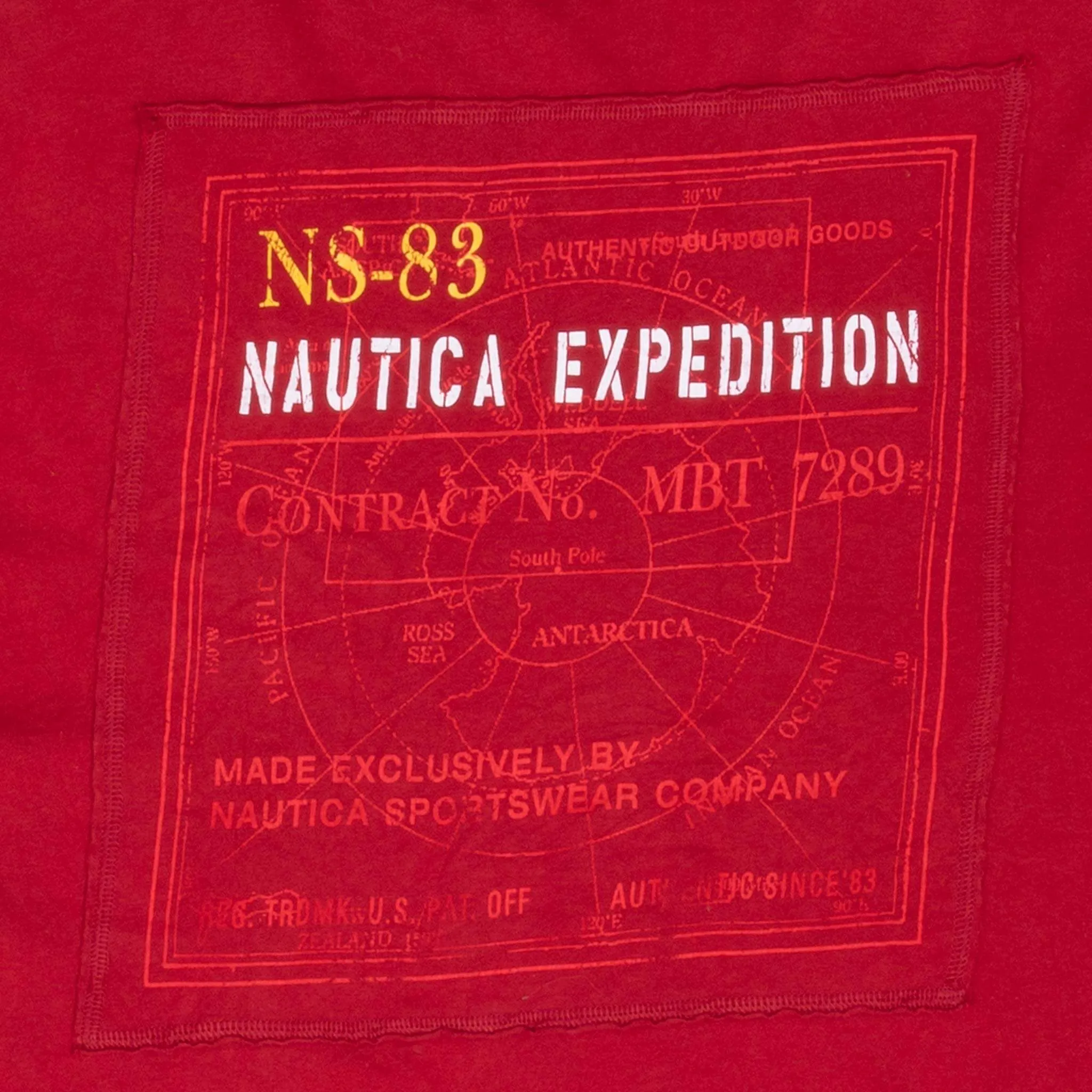 VINTAGE NAUTICA EXPEDITION ANTARCTICA RED LONG SLEEVE TEE SHIRT 2000S XL