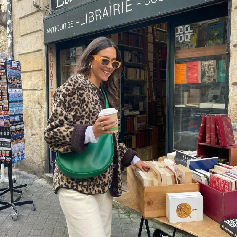 Warm Chic Leopard Print Single Breasted Jacket