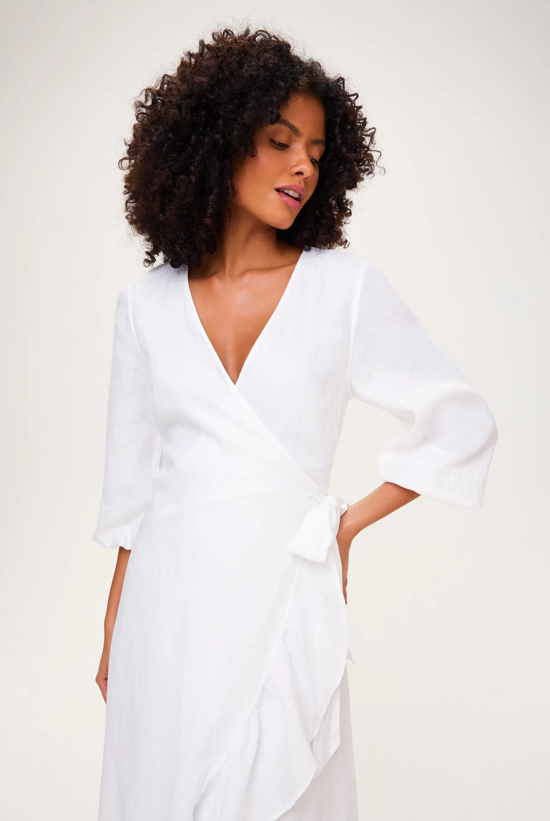 White Bay Wrap Dress