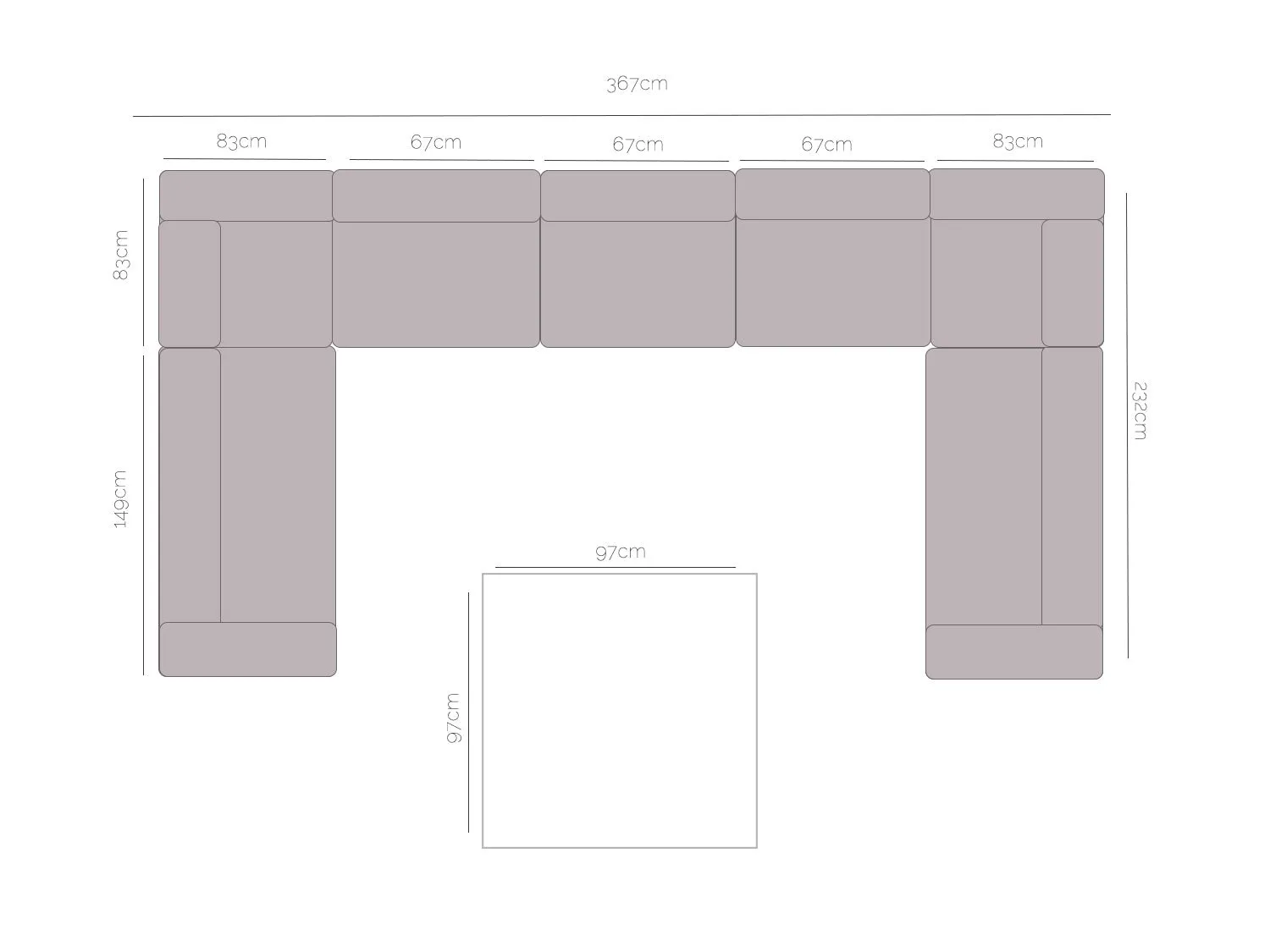 Winter Cover for Minimo U Shape Sofa