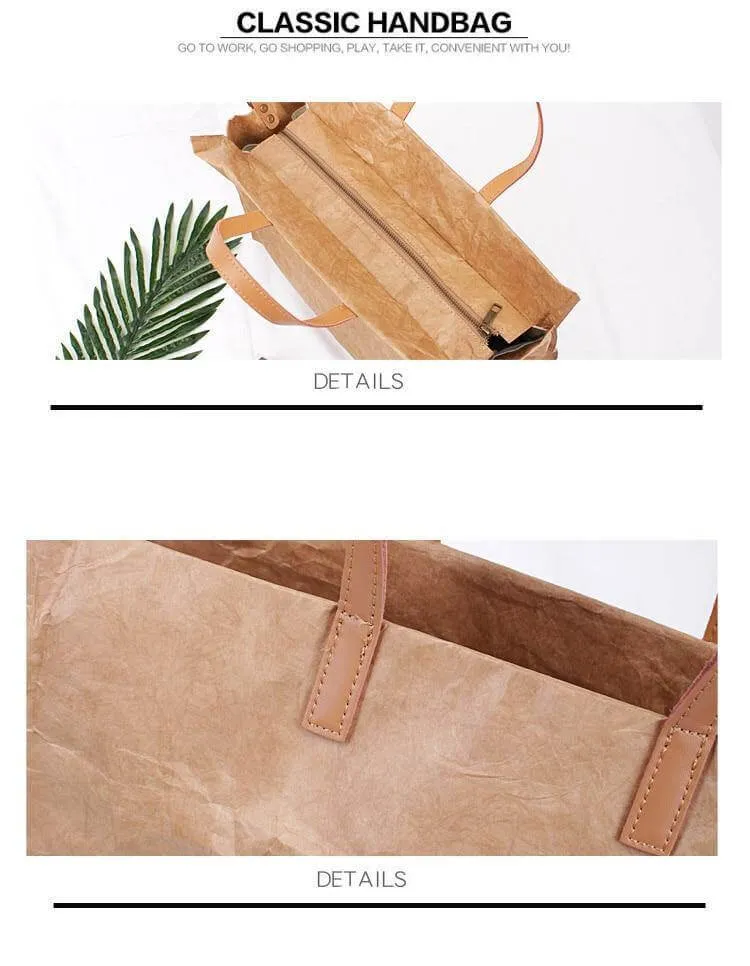 Women Kraft Paper Handbag and Shoulder Bag