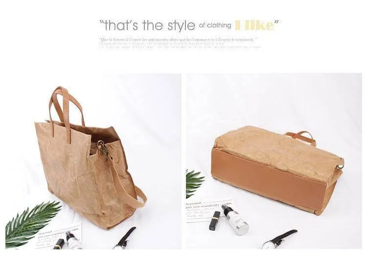 Women Kraft Paper Handbag and Shoulder Bag