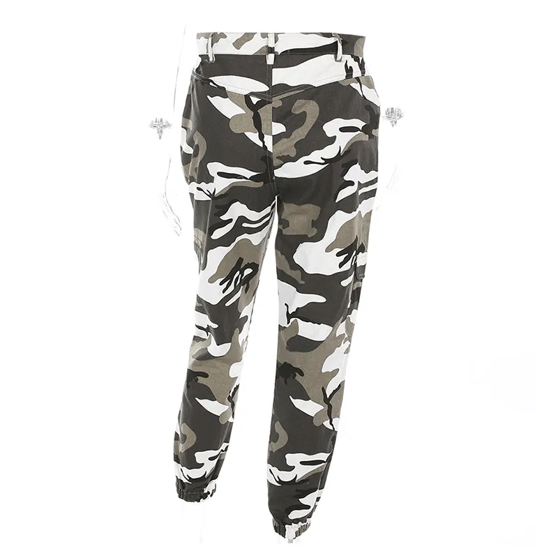 Women's Autumn High Waist Camouflage Pants