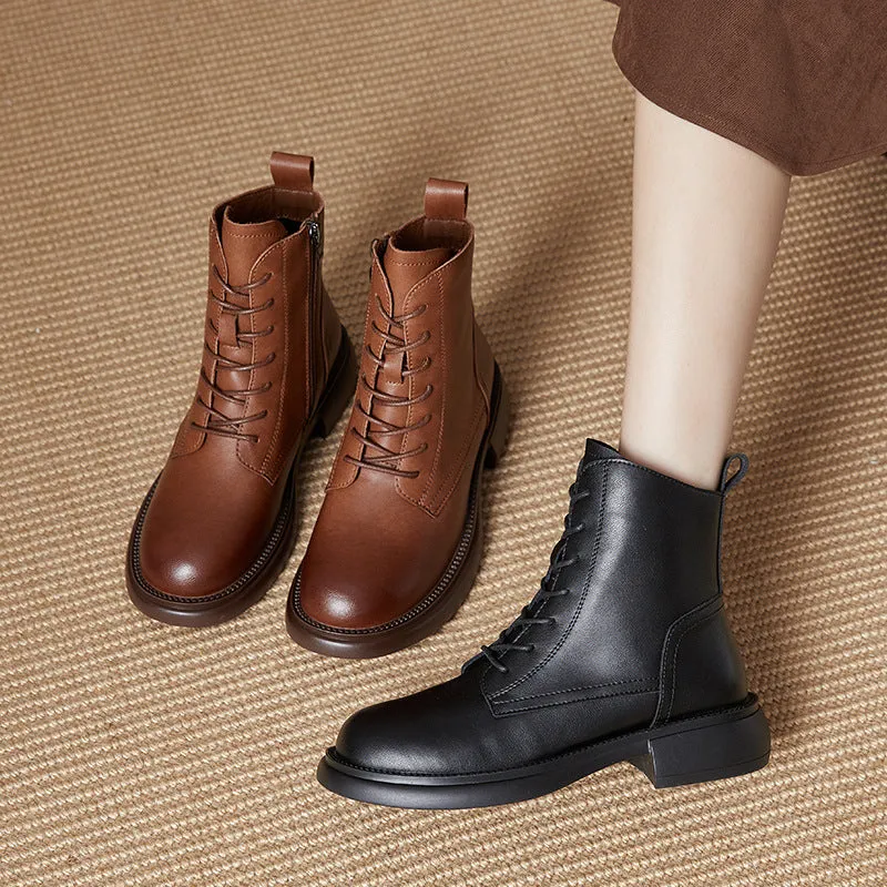 Women's Casual Lace-up Non-Slip Ankle Short Boots