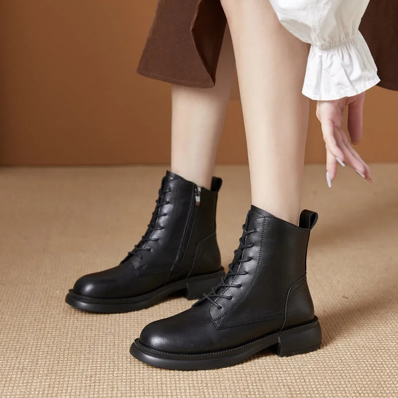 Women's Casual Lace-up Non-Slip Ankle Short Boots