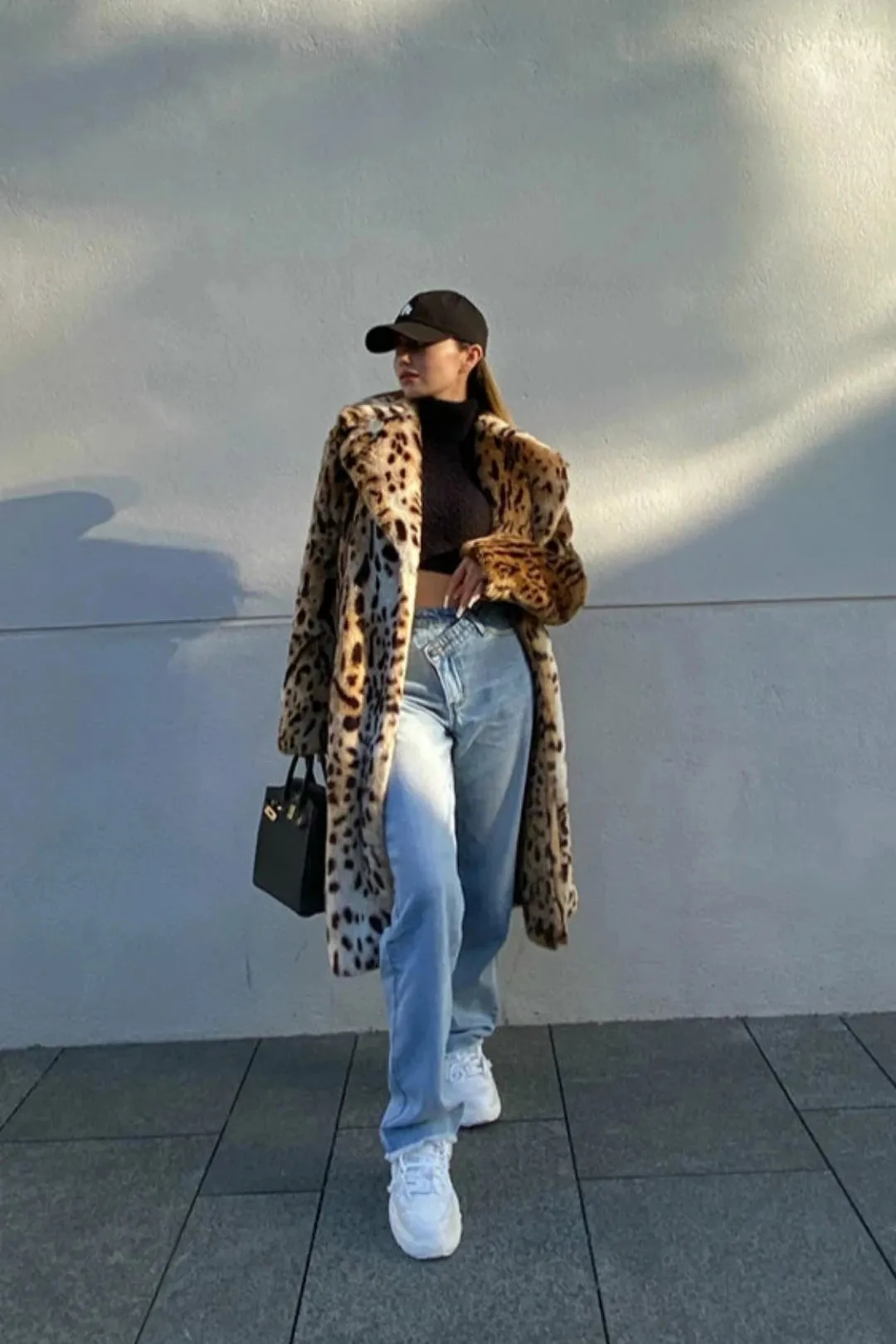 Women's Cozy Luxury Leopard Faux Fur Coat