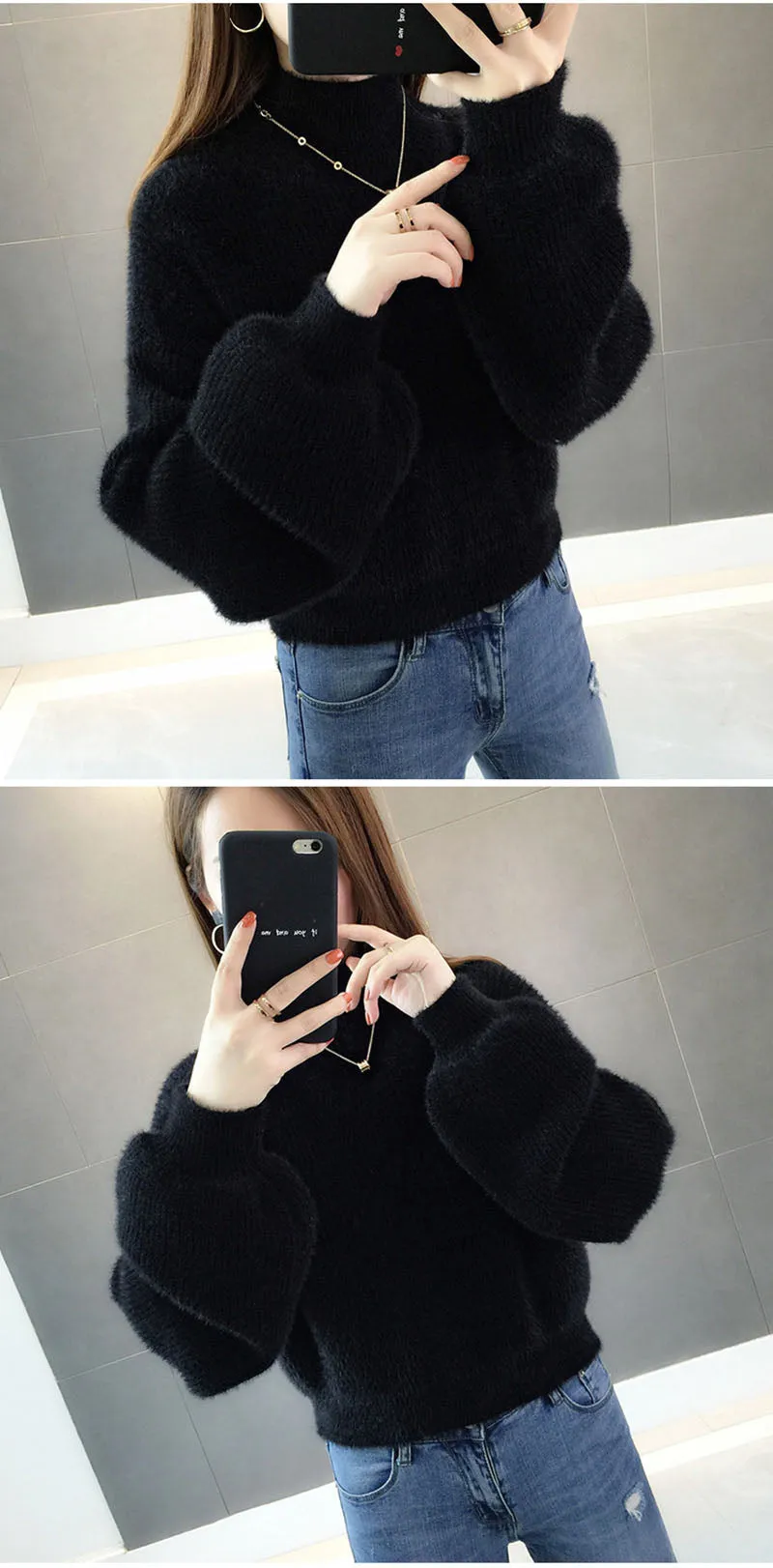 Women's Fashion Thick Mohair Sweaters Loose-fitting - WM0132