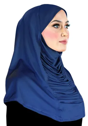 Women's Hijab 1 piece Lycra Amiras Ruched Cascade Large Headscarf