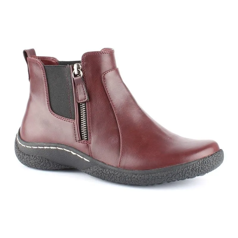 Women's Maddi Low Zip Boot Burgundy