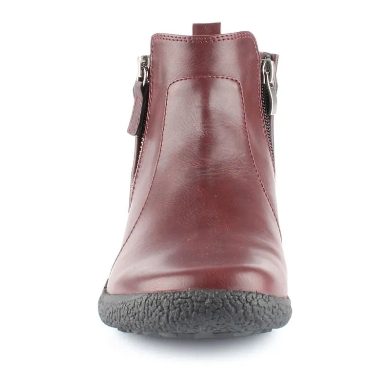 Women's Maddi Low Zip Boot Burgundy