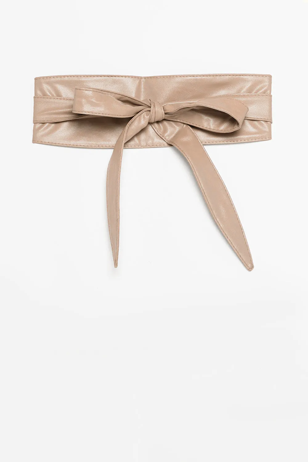 Wrap and Tie Belt - Beige