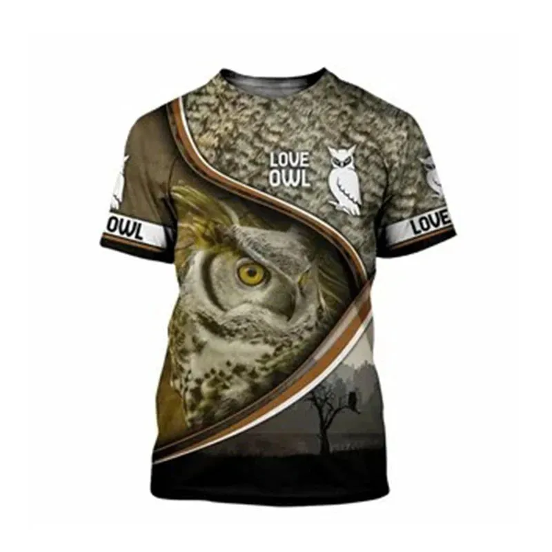 Xs- xl Jungle Animal 3D Camouflage Print Men's Casual Round Neck Short Sleeve  Quick Drying Oversized T-shirt.