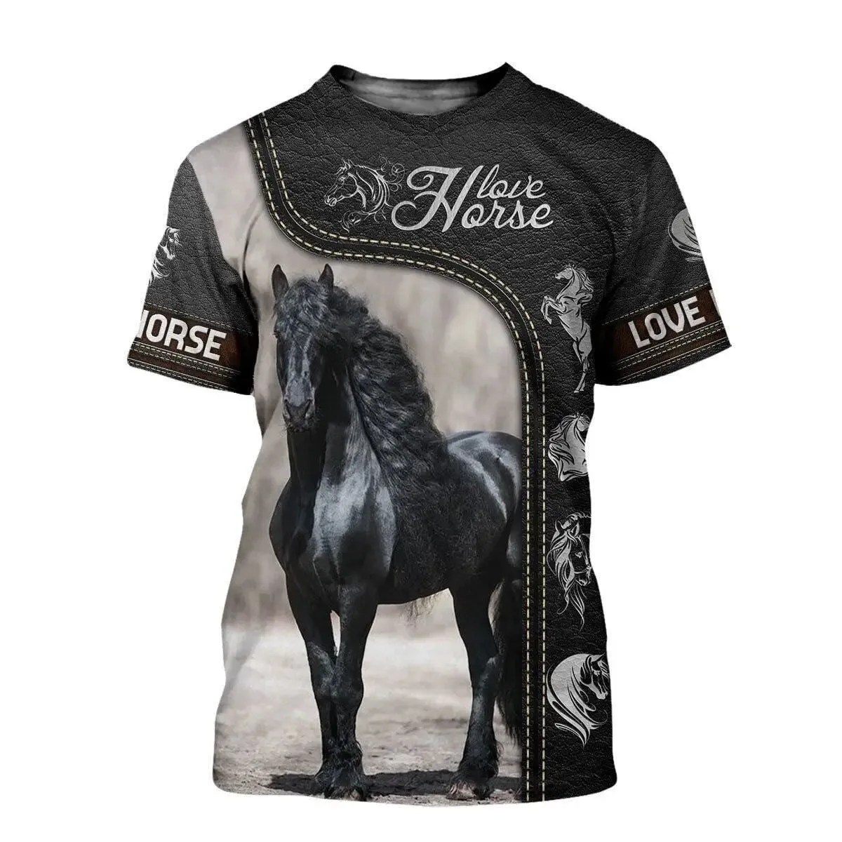 Xs- xl Jungle Animal 3D Camouflage Print Men's Casual Round Neck Short Sleeve  Quick Drying Oversized T-shirt.