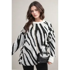 Zebra Stripe Knitted Jumper